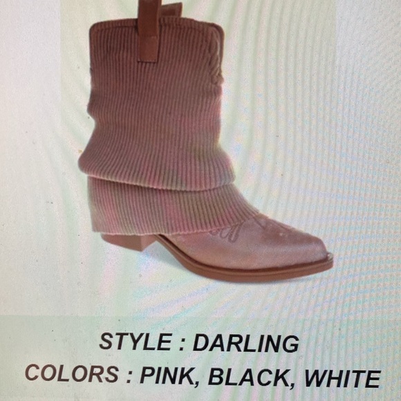 🎅Holiday Sale🎅 Darling Slouchy Mini🤠Cowboy Boots Blush/Pink NIB - Picture 5 of 15
